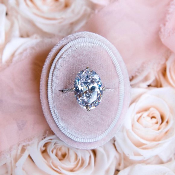 10 Carat Oval Cut Ring, 925 Sterling Silver - Picture 4 of 4